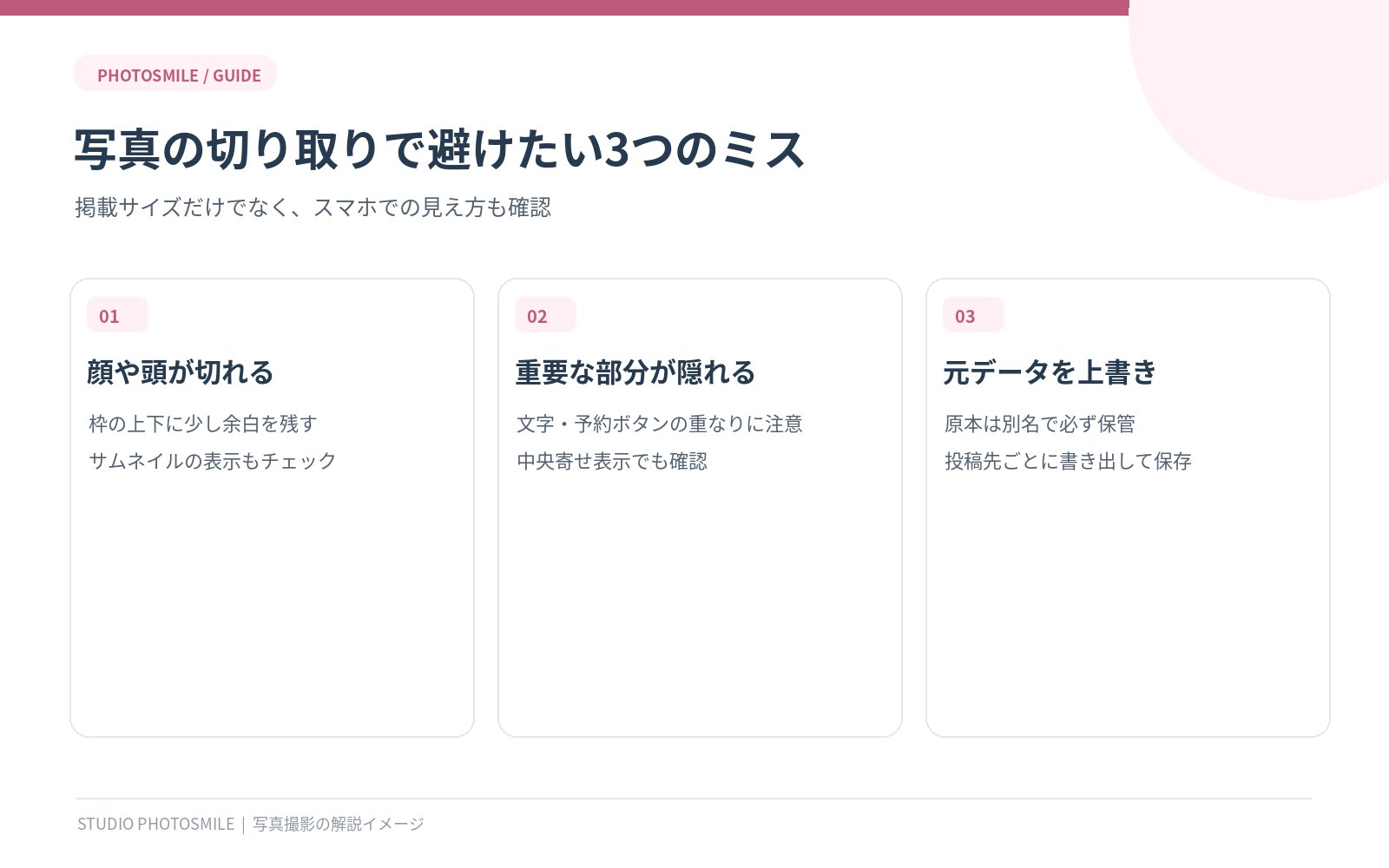 パネル写真のトリミングで避けたい3つのミス