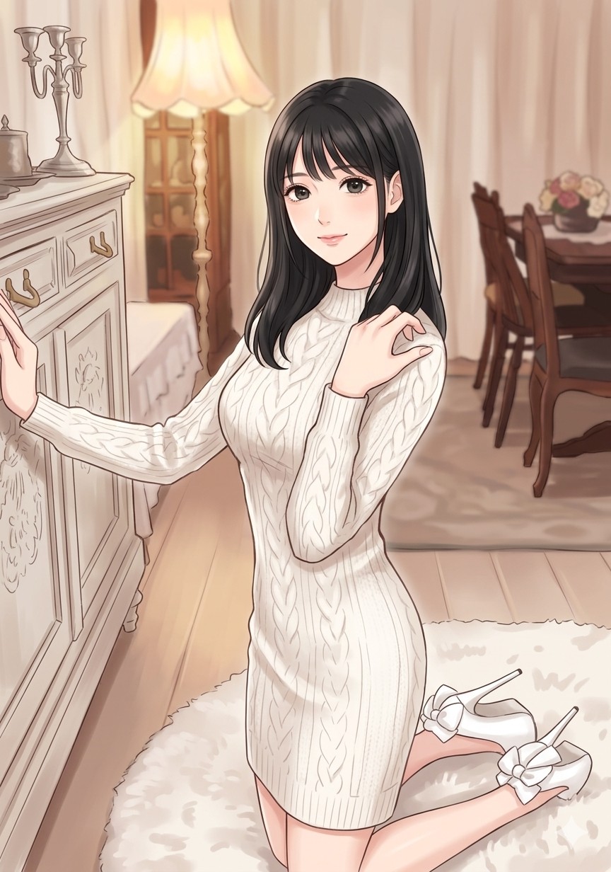 プロフィール写真向けのひざ立ちサイドポーズ