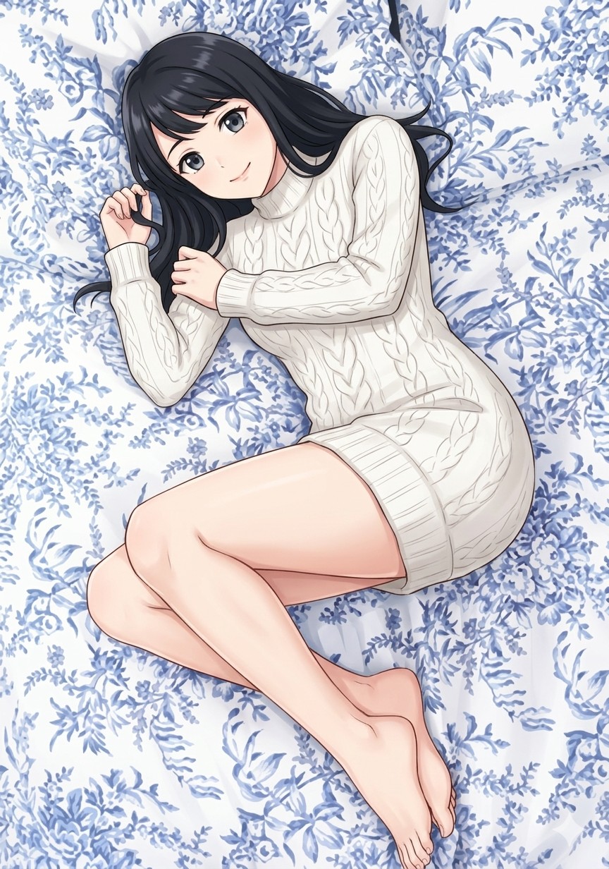 プロフィール写真向けの横向きリラックスポーズ