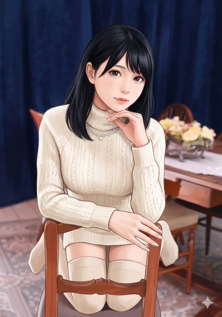 プロフィール写真向けの椅子座りポーズ