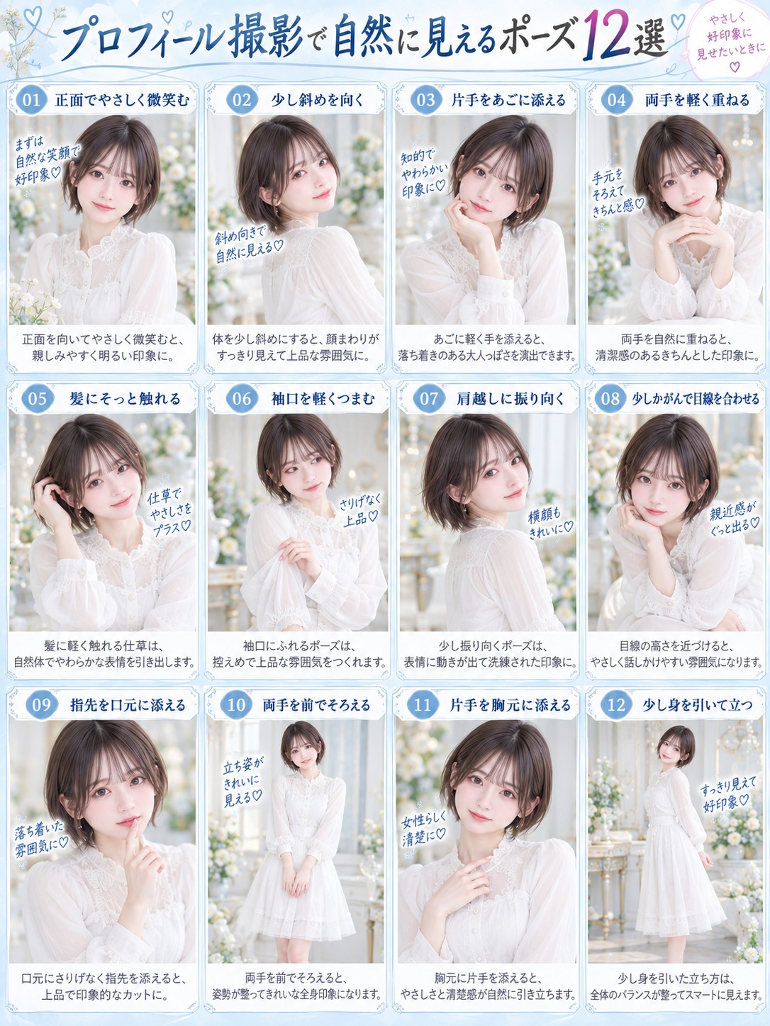 プロフィール撮影で自然に見えるポーズ12選